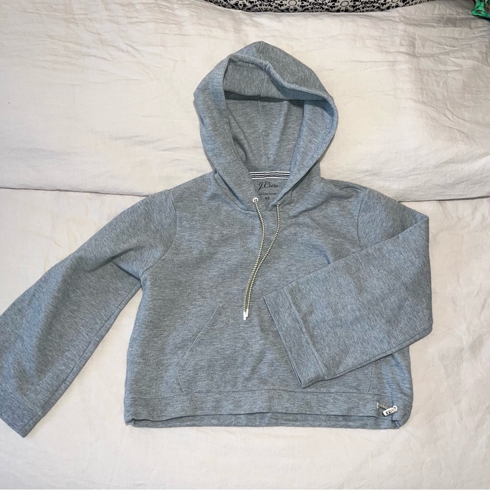 Jcrew Heather Gray Cropped Hoodie, XS - Picture 4 of 5